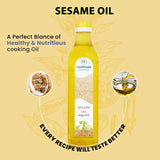 Lazy Shoppy® White Sesame Oil | Wood Pressed White Sesame Oil | Cold Pressed Extracted from Wooden Churner Cooking Oil (1 Litre)