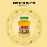Lazy Shoppy® Pure Cow Ghee With Rich Flavour | Naturally Improves Digestion And Boosts Immunity (500ML, Jar)