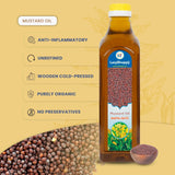 Lazy Shoppy® Mustard Oil | Wood Pressed Mustard Oil | Cold Pressed Extracted from Wooden Churner Cooking Oil (1 Litre)