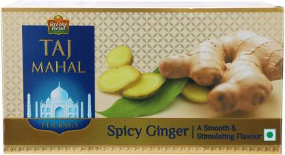 Taj Mahal Spicy Ginger Tea Bags Box  (25 Bags)