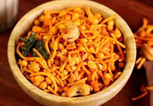 Spicy Mixture - Namkeen - Mixture Namkeen - South Indian Mixture - Diet Snacks Namkeen - Rajasthani Mixture - Chevdo - Garlic Mix Mixture - Madras Mixture - Bombay Mix - Chivda - Chevdo - Gujarathi Mix - Punjabi Mix (250 Grams)