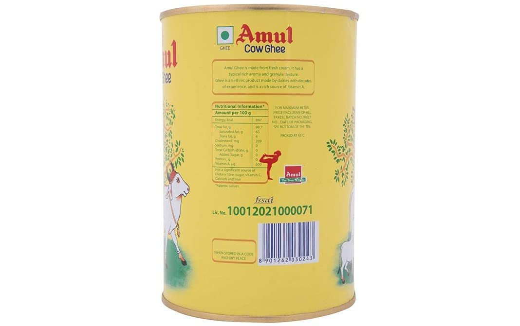 Amul Ghee (Cow Ghee, Tin pack) 1L