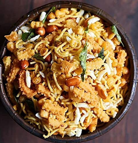 Spicy Mixture - Namkeen - Mixture Namkeen - South Indian Mixture - Diet Snacks Namkeen - Rajasthani Mixture - Chevdo - Garlic Mix Mixture - Madras Mixture - Bombay Mix - Chivda - Chevdo - Gujarathi Mix - Punjabi Mix (250 Grams)