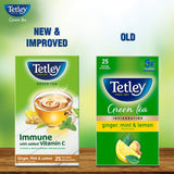 Tetley Green Tea Immune with Added Vitamin C, Ginger, Mint & Lemon, 25 Tea Bags