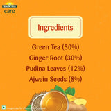 Tata Tea Care Digest Herbal Infusion Green Tea with Pudina, Ajwain & Ginger, 25 Tea Bags