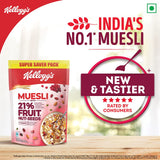 Kellogg's Muesli with 21% Fruit, Nut & Seeds |Tastier now with Cranberries and Pumpkin Seeds |Breakfast Cereal | High in Iron| Source of Fibre | Naturally Cholesterol Free | 750g Pack