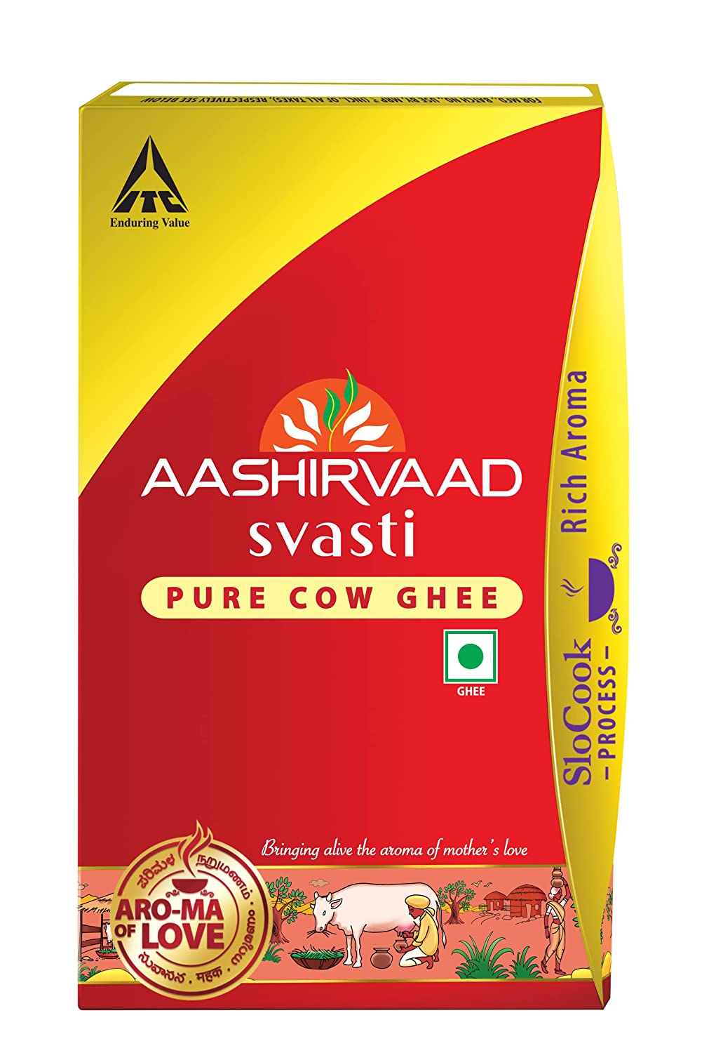 Aashirvaad Svasti Pure Cow Ghee - Desi Ghee with Rich Aroma - 1L