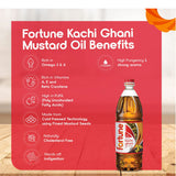 Fortune Premium Kachi Ghani Pure Mustard Oil, 1 Litre Bottle