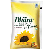Dhara Nourish Refined Sunflower Oil Pouch, 1L