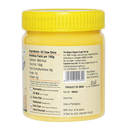 Pro Nature Classic A2 Cow Ghee, 500 ml